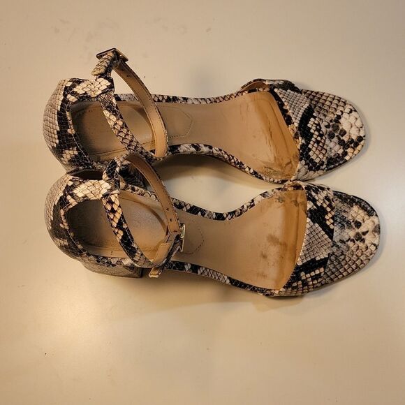 ALDO SNAKE SKIN BLOCK HEEL ANKLE STRAP OPEN TOE WOMEN"S SANDAL - Picture 5 of 16